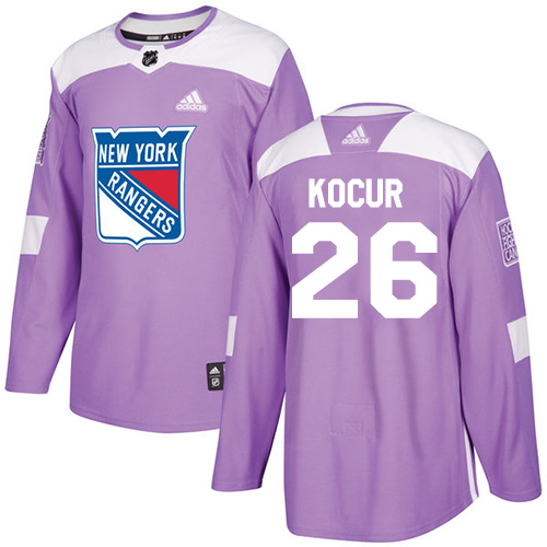 Adidas Rangers #26 Joe Kocur Purple Authentic Fights Cancer Stitched NHL Jersey - Click Image to Close